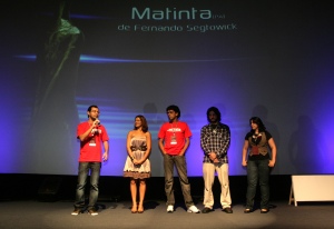 equipe no palco do Cine Brasília